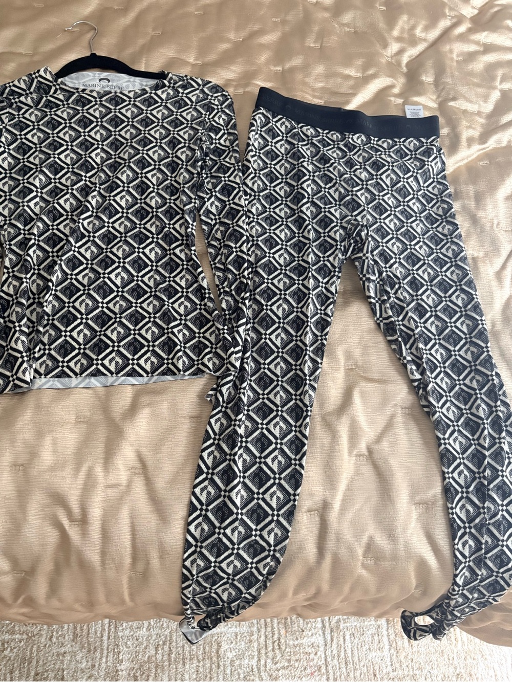 Authentic Marine Serre Moon Diamond Print Matching Set | Top & Leggings | Size M